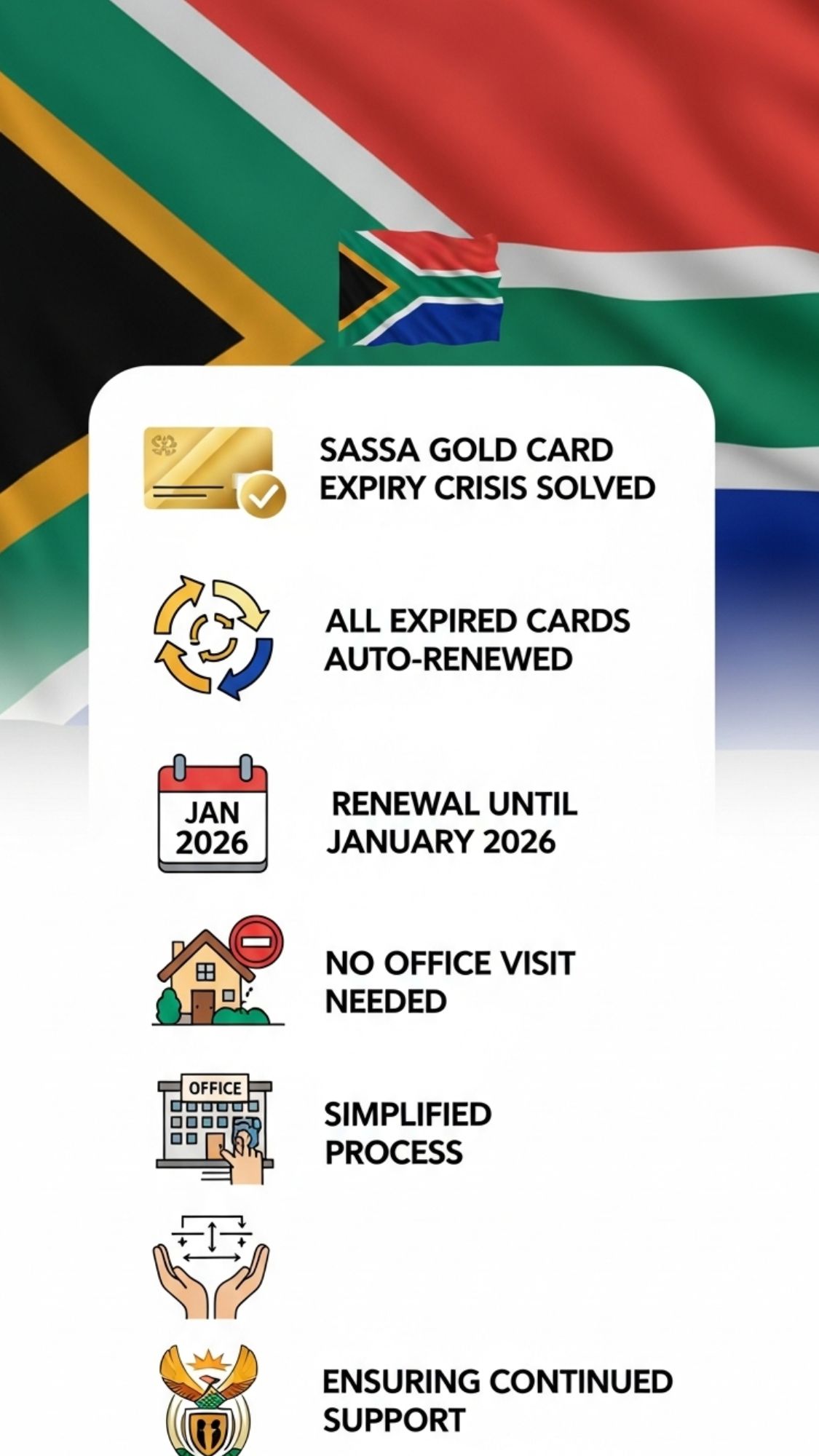 SASSA Gold Cards Auto-Renewed 2026