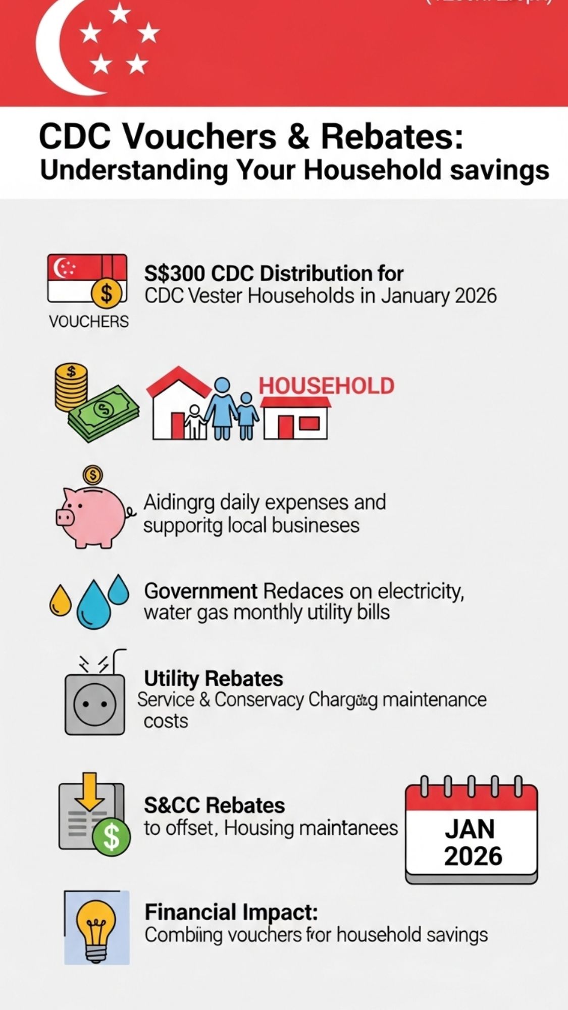 Singapore Households Receive S$300 CDC Vouchers